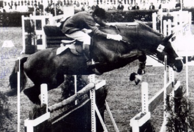 1959. European Championships at the Parc des Princes, riding Ballynool.