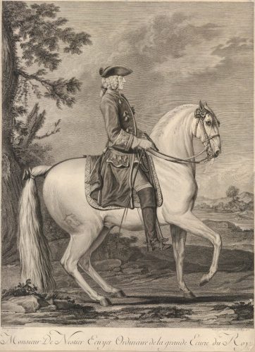Philibert Benoît de La Rue Monsieur de Nestier, écuyer ordinario della grande scuderia del Re, (stampa di Jean Daullé), 1753 © British Museum - Londra